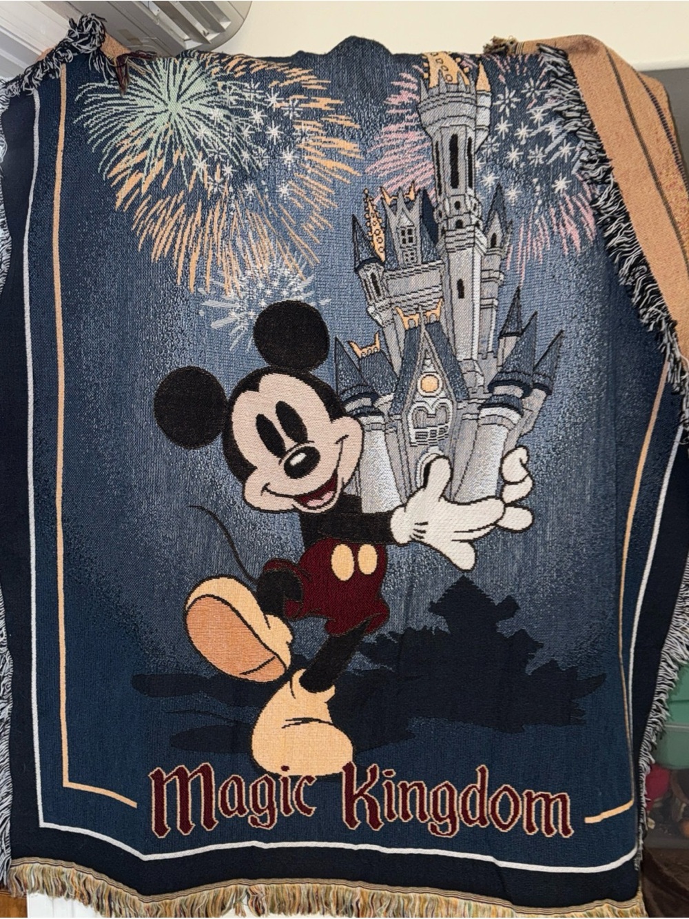 Disney navy blue Mickey Mouse Magic Kingdom Throw